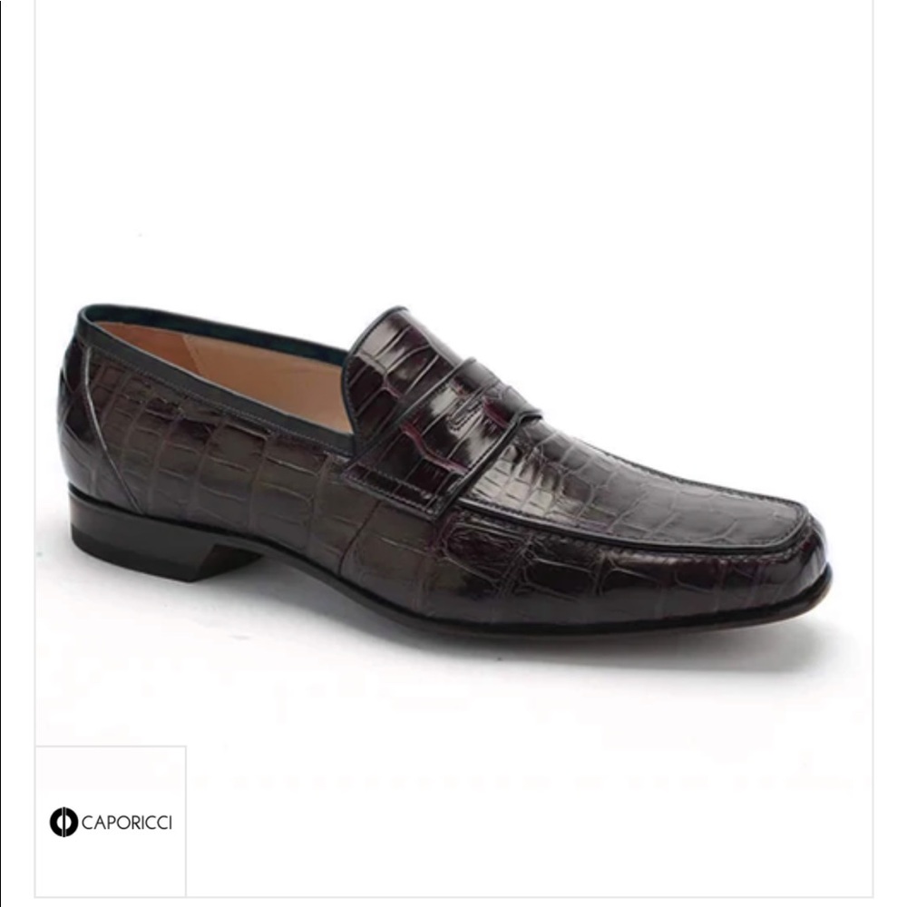 Caporicci 9961 Alligator Penny Loafers Bordo (Burgundy)